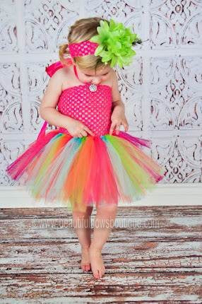 Infant Toddler Fancy Rainbow Spring Tutu Dress