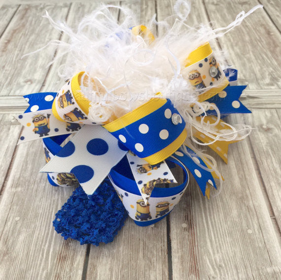 Minion Birthday Costume Hair Bow for Babies and Girls