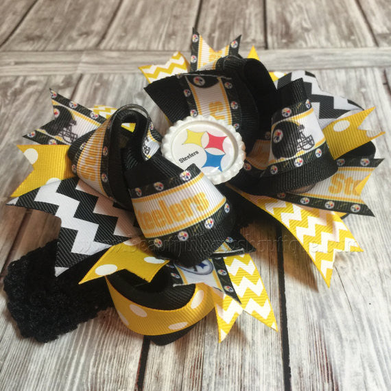 3 Pittsburgh Steelers Grosgrain Ribbon for Hair Bows