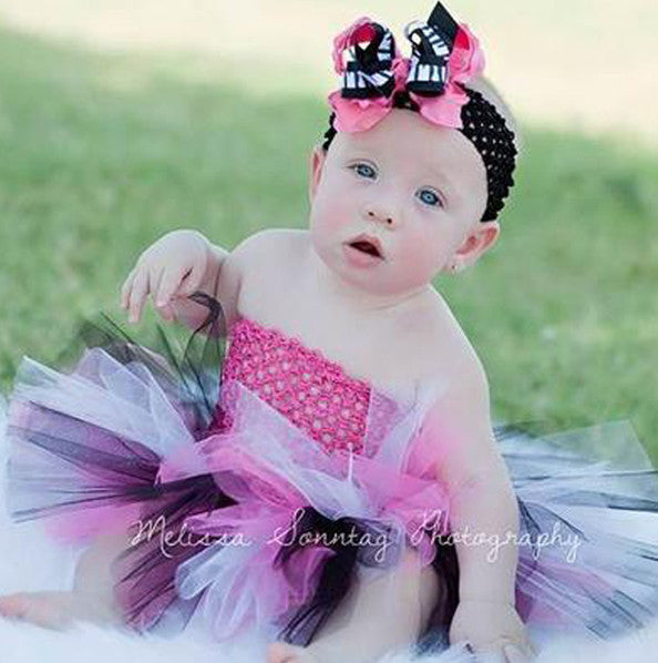 Infant Toddler Girls Zebra Hot Pink Tutu Dress