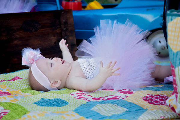Pink and White Newborn Infant Tutu Dress