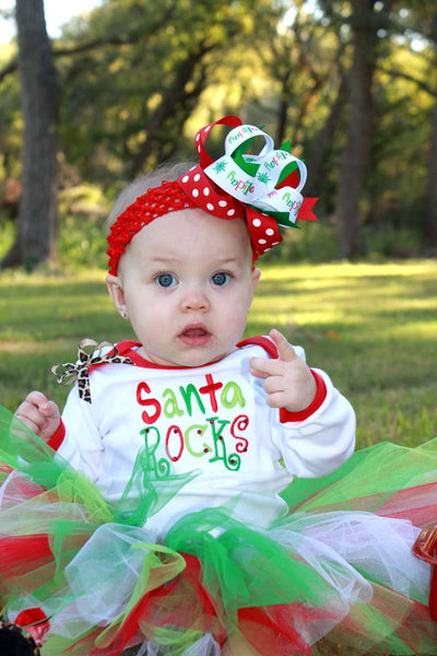 Jolly Holiday Christmas Baby Headband Toddler Hair Bow