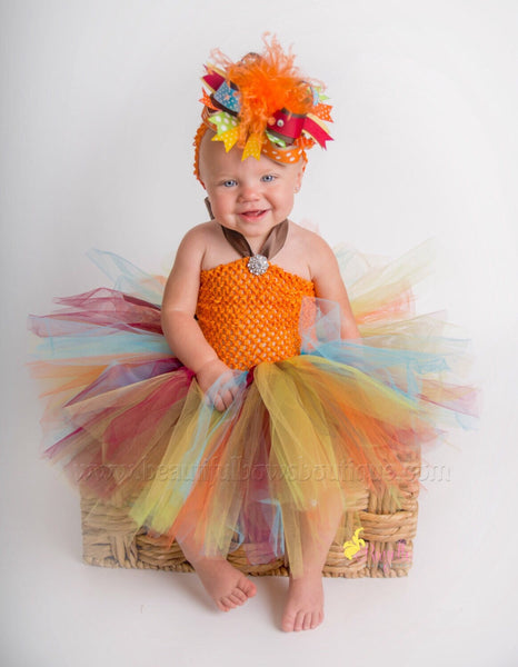 Big Fall Over The Top Hair Bow, Colorful Thanksgiving Headband