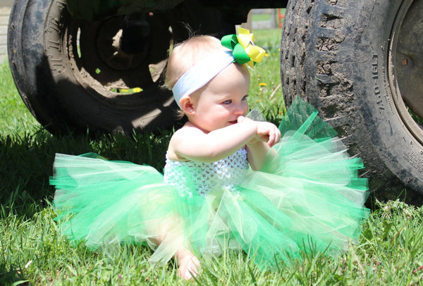 Green Yellow John Deere Infant Toddler Tutu Dress