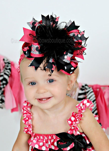 Hot Pink Minnie Mouse Over the Top Hair Bow,Mouse Hair Bow,Minnie Mouse Birthday