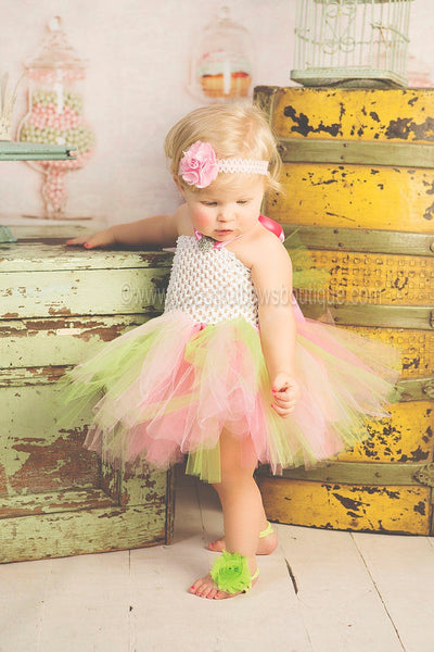 Pink and Green Tutu Outfit Toddler Girl