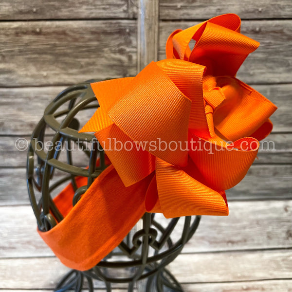 Orange Hair Bow, Big Orange Bow, Fall Hairbows, Stacked Bows, Stacked Bow Choose Color