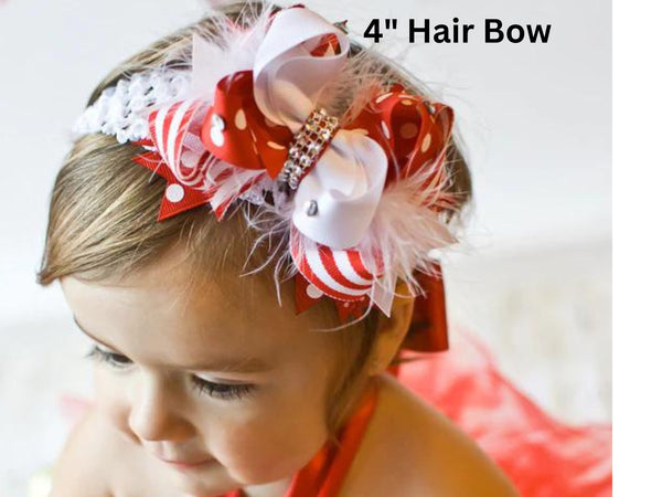 Red Satin Hair Bow large bow headband alligator clip bows you pick colors bright red oversized bow stretchy headwrap Christmas Bows toddler