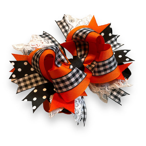 Fall Bow Hair Bows Baby Black and Orange Bows Fall Hairbows Boutique Bow Pageant Bow BTS Bow Thanksgiving Bow Baby Headband Outfit of Choice