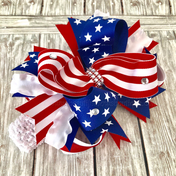 4th of July Hair Bow, July 4th Baby Bow