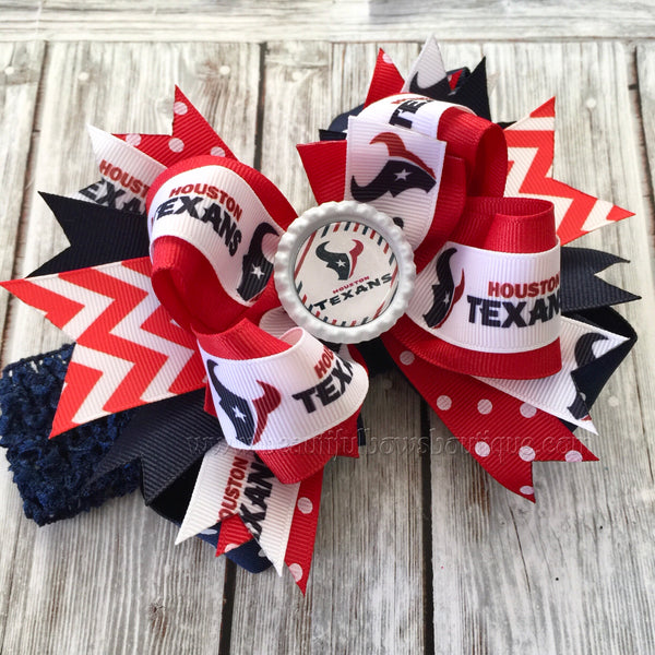 Houston Texans Baby Headband,Texans Hairbow, Houston Texans Hair Bow