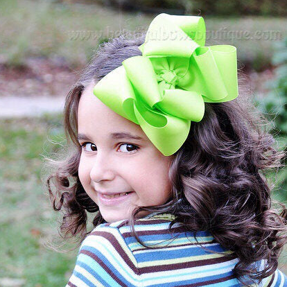 Extra Large Lime Green Hair Bow, Lime Green Hair Bow Texas Size