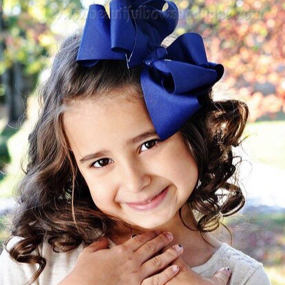 Extra Large Light Navy Blue Hair Bow, Navy Blue Hair Bow Texas Size