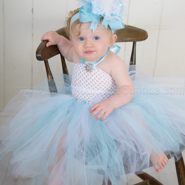 Blue and White Tutu Dress Cinderella Baby Girl