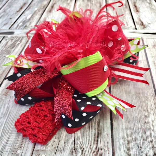 Baby Girl Bows Christmas Photoshoot Prop Toddler Girl Headbands Hair Accessories Baby Bow Headband Red White Custom Made Big Layered Bows