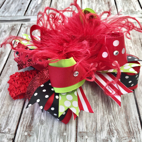 Baby Girl Bows Christmas Photoshoot Prop Toddler Girl Headbands Hair Accessories Baby Bow Headband Red White Custom Made Big Layered Bows