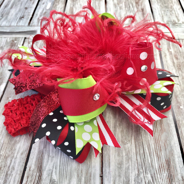 Baby Girl Bows Christmas Photoshoot Prop Toddler Girl Headbands Hair Accessories Baby Bow Headband Red White Custom Made Big Layered Bows