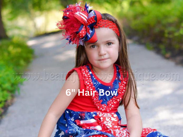 Ruffle Bow Red Baby Headband Toddler Girl Christmas Hair Bows Frilly Flower Girl Bows Valentines Red Hair Bow Gift for Baby or Little Girls