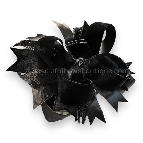 Black Bows formal girl bows black Christmas bow for photo shoot pageant baby bow holiday christmas bow toddler party bow black