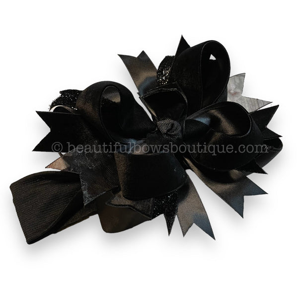 Black Bows formal girl bows black Christmas bow for photo shoot pageant baby bow holiday christmas bow toddler party bow black