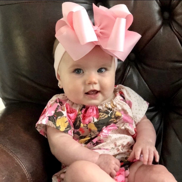 Large Pink Hair Bow, Pink Baby Headband, Huge Pink Baby Bow