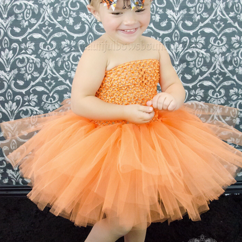 Halloween Photo Prop Toddler Orange Tutu Dress