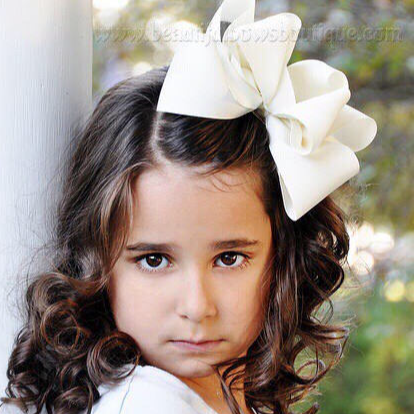 Extra Large Cream Hair Bow, Ivory Hair Bow Texas Size