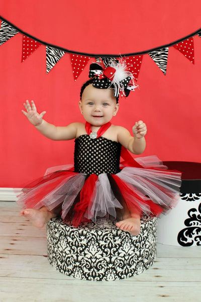 Red and Black Over The Top Hair Bow, Red and Black Headband