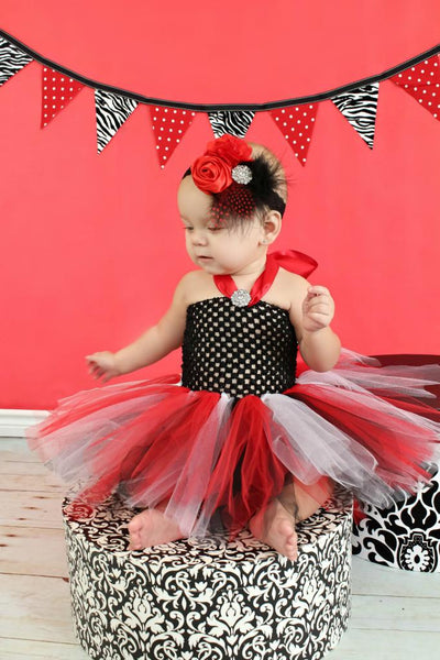 Infant Tutu Dress Red Black White