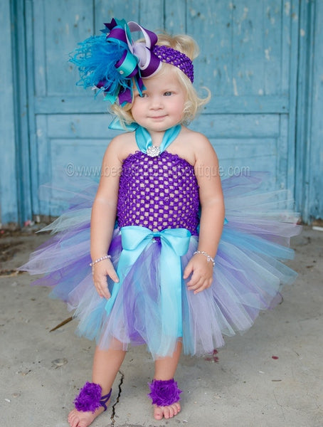 Buy Purple Chiffon Fabric Flower Barefoot Baby Sandals Online at ...