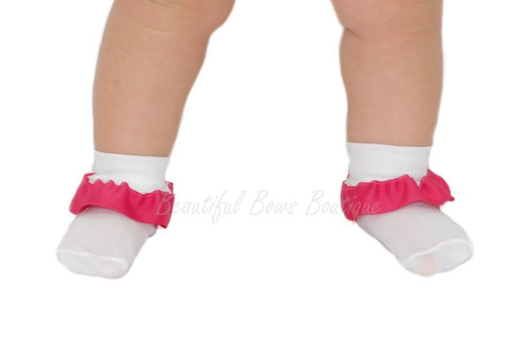 Plain Ribbon Ruffle Baby Socks-CUSTOM COLOR