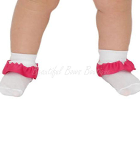 Plain Ribbon Ruffle Baby Socks-CUSTOM COLOR