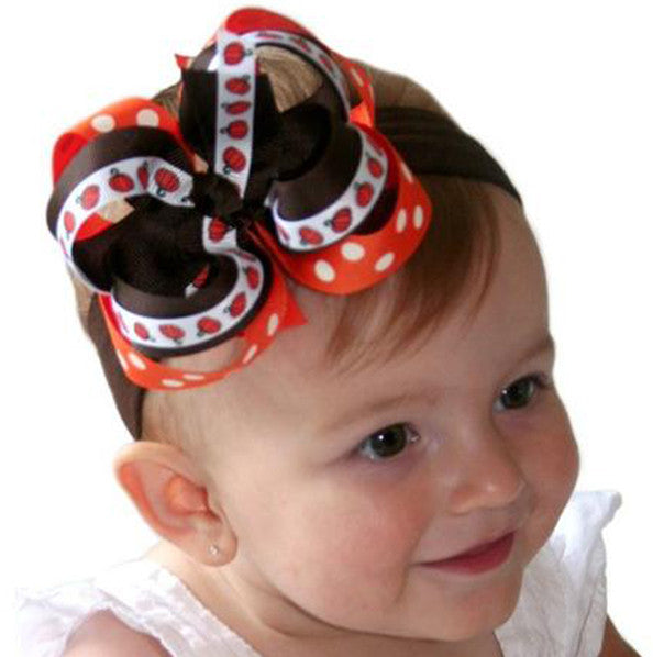 Fall Pumpkin Holiday Hair Bow Clip or Baby Headband