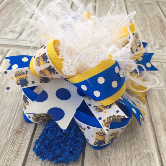 Minion Birthday Costume Hair Bow for Babies and Girls