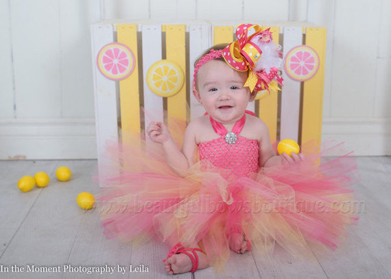 Pink Yellow Tutu Dress for Toddler Newborn