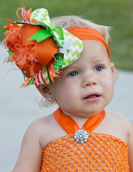 Orange and Green Pumpkin Baby Tutu Outfit