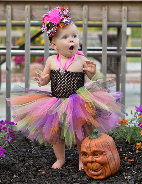 Halloween Bright Fall Crochet Baby Tutu Dress