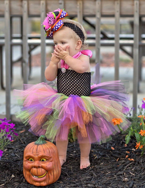 Halloween Bright Fall Crochet Baby Tutu Dress