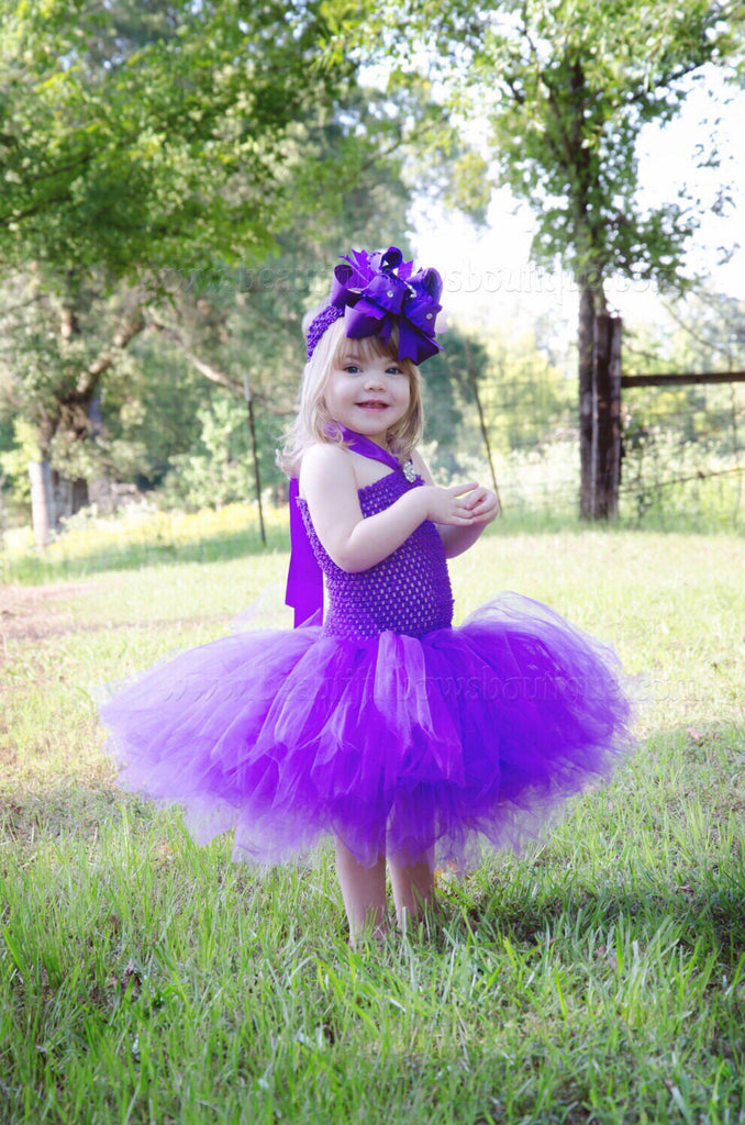 Infant Toddler Purple Tulle Tutu Dress Dress Only / 0-6 Months