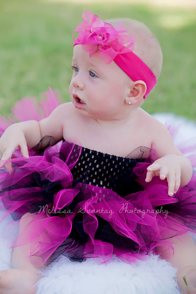 Buy Newborn Infant Girl Hot Pink and Black Tutu Dress Online at ...