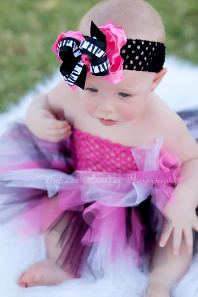 Infant Toddler Girls Zebra Hot Pink Tutu Dress