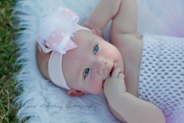 Pink and White Newborn Infant Tutu Dress