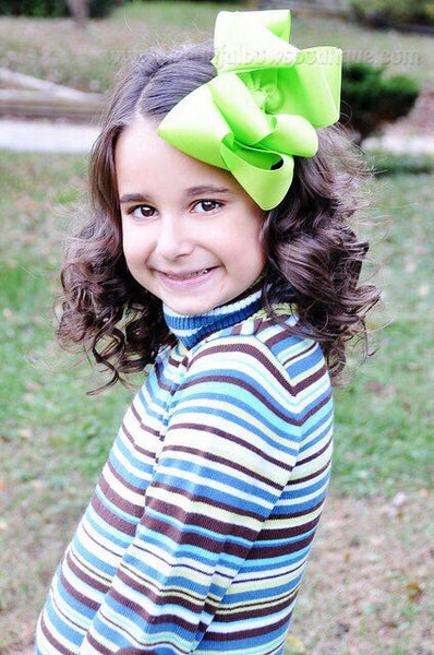 Extra Large Lime Green Hair Bow, Lime Green Hair Bow Texas Size