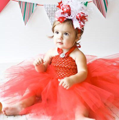 Buy Girls Fancy Solid Red Crochet Tutu Dress Online at Beautiful Bows ...