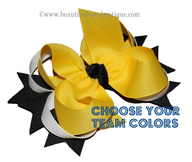 Dainty Pittsburgh Steelers Layered Hair Bow Clip