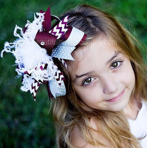  Future Tailgater Baby/Toddler Shabby Flower Hair Bow Headband  for Detroit Fans : Sports & Outdoors