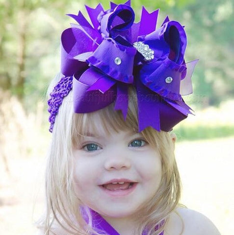 Boutique Big Purple Over the Top Hair Bow