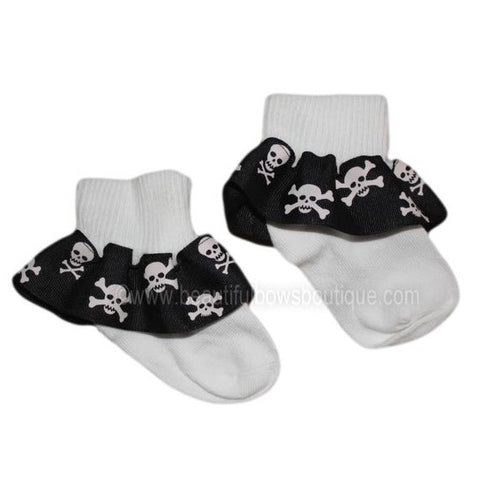 Big Skull Pirate Ruffle Ribbon Socks