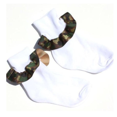 Camouflage Ribbon Ruffle Socks