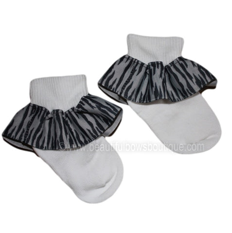 Funky Zebra Ruffle Ribbon Socks